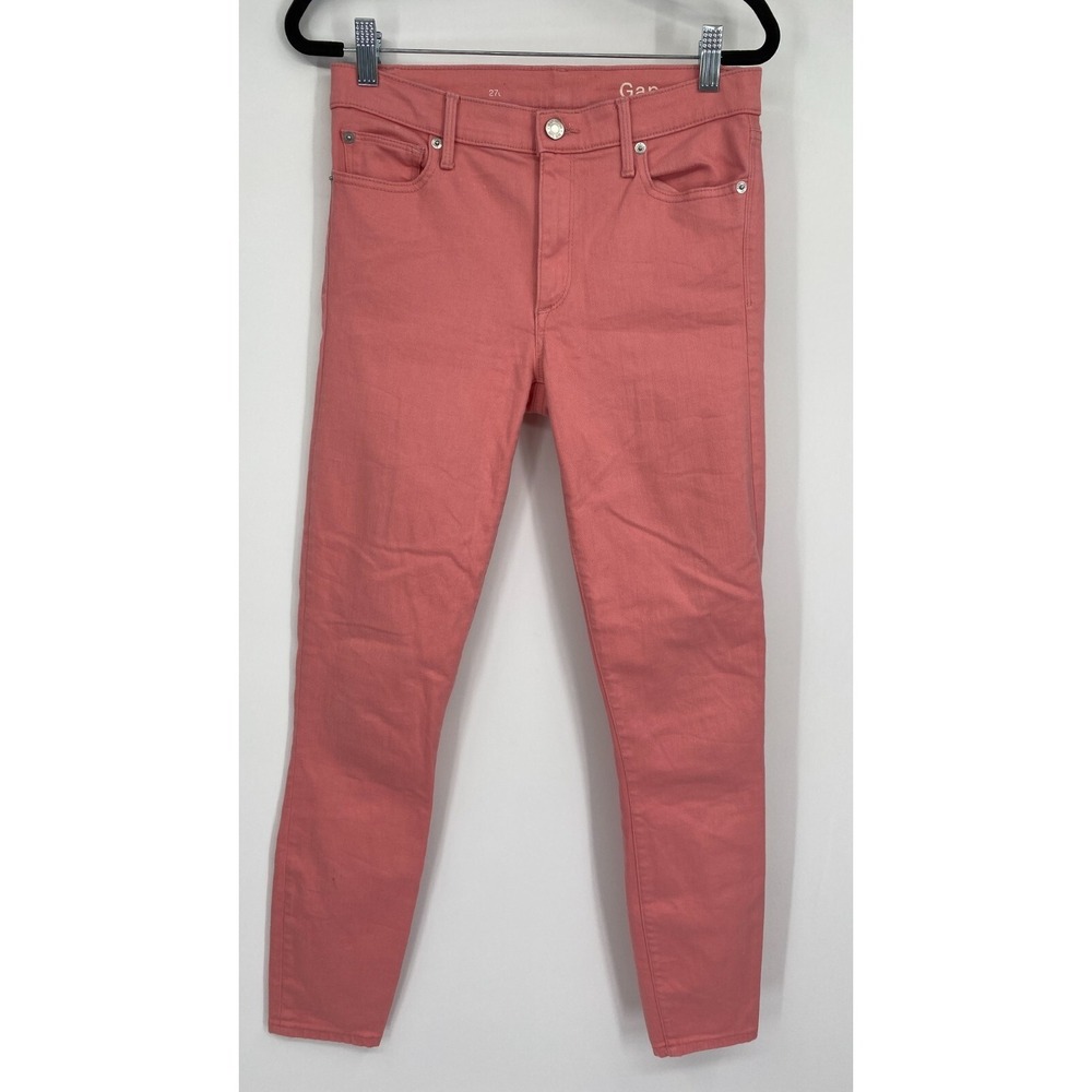 Gap 1969 Skinny Fit Jeans Women's Size 27 Long Mid Rise Stretch Denim Blush Pink